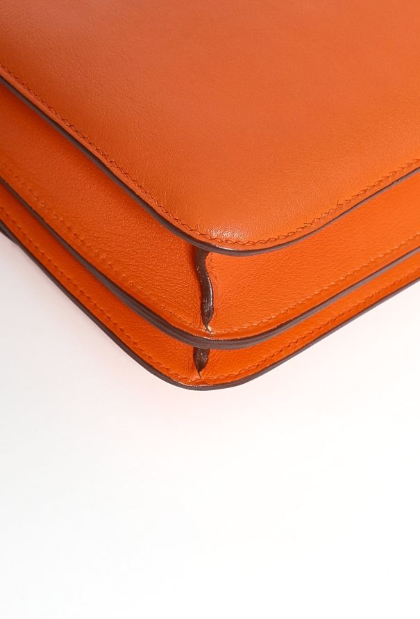 Hermès Orange H Swift Constance 18 - 8