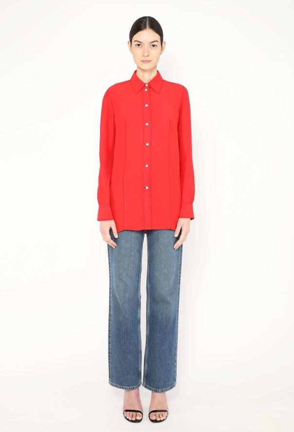 Céline 2015 Stitched Silk Blouse - 2