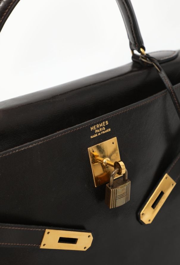 Hermès '70s Brown Box Kelly Retourné 35 - 19