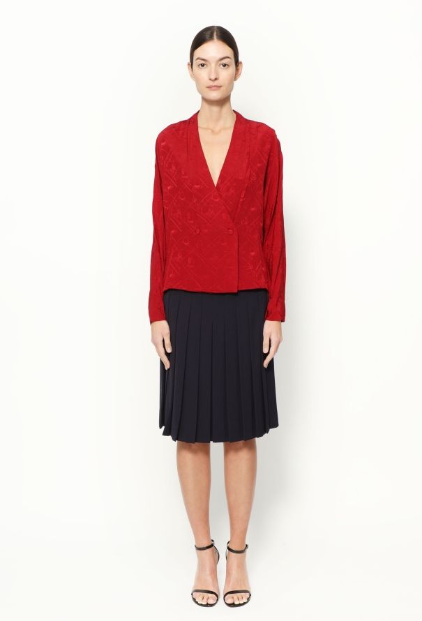 Hermès '80s Silk Lavallière Skirt Ensemble - 6