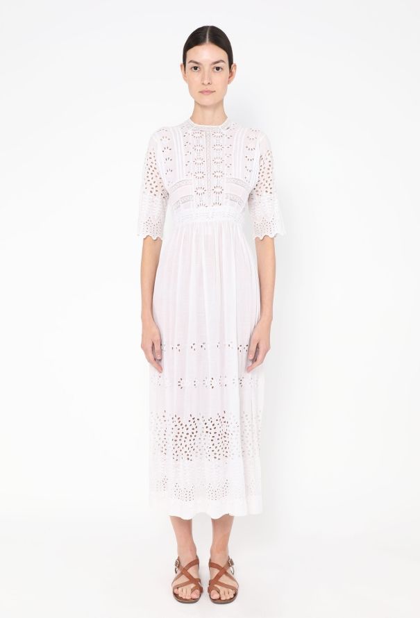 Antique 1920s Eyelet Cotton Dress - 3