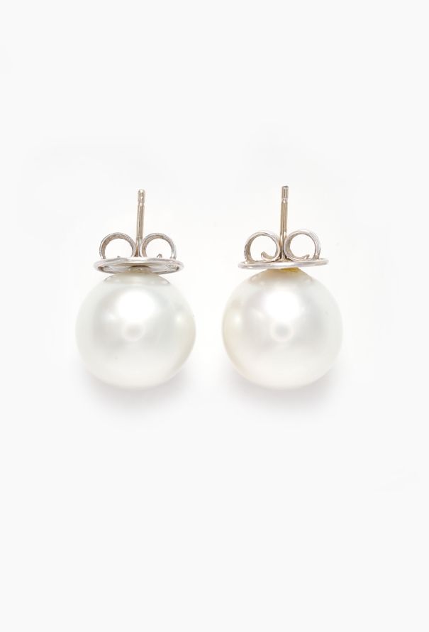 Modern Fine Jewelry 18k White Gold & Cultured Pearl Earrings - 4