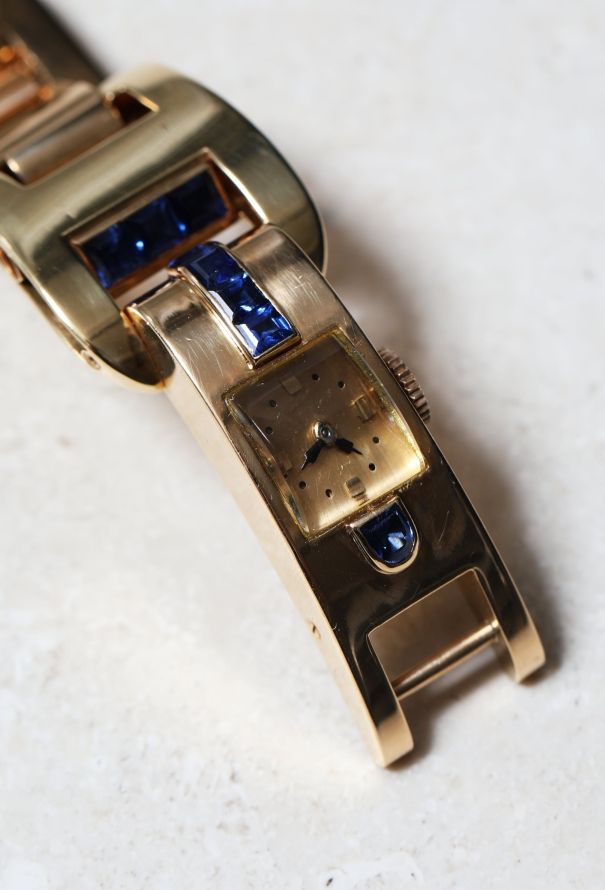 Vintage Fine Jewelry Lacloche 18k Gold & Sapphire Wristwatch - 5