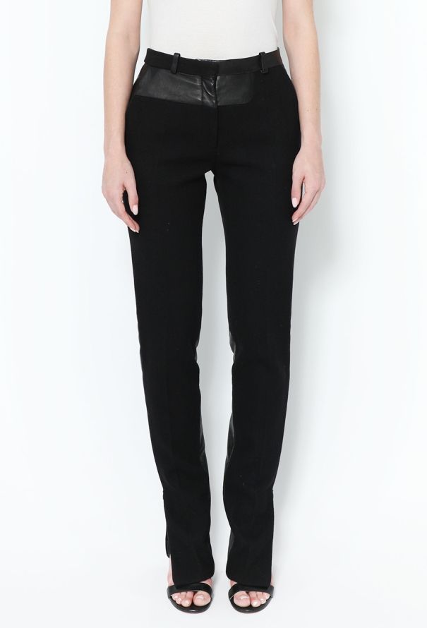 Céline F/W 2011 Wool Leather Trim Trousers - 3