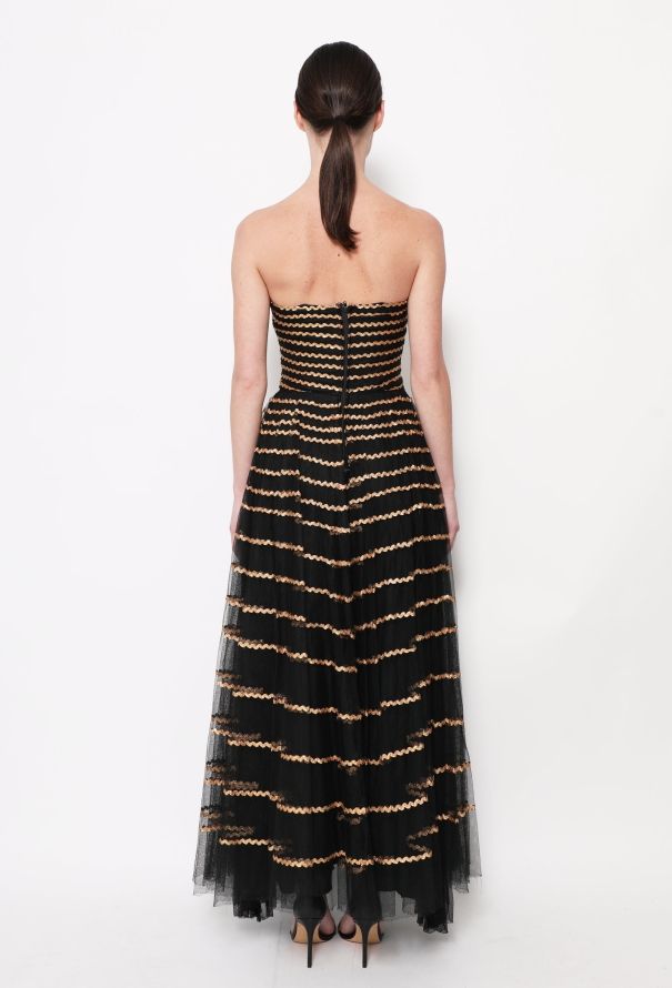 Metallic Tulle Sweetheart Gown - 6