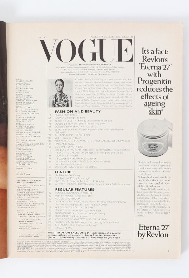VOGUE UK 1971 Audrey Hepburn Issue Trio - 8