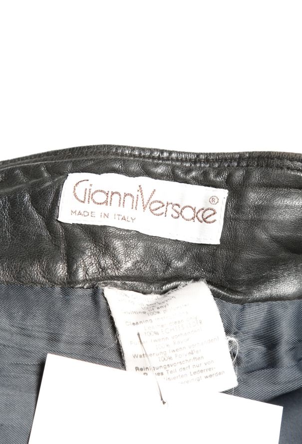 Gianni Versace '80s High-Wasted Leather Pants - 5