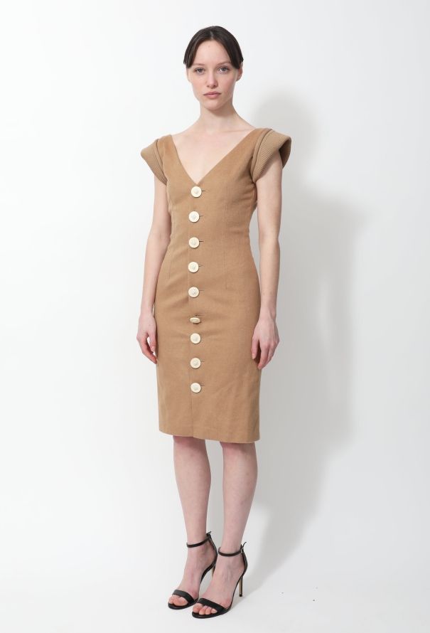 Dior 2009 Button Down Camel Dress - 3