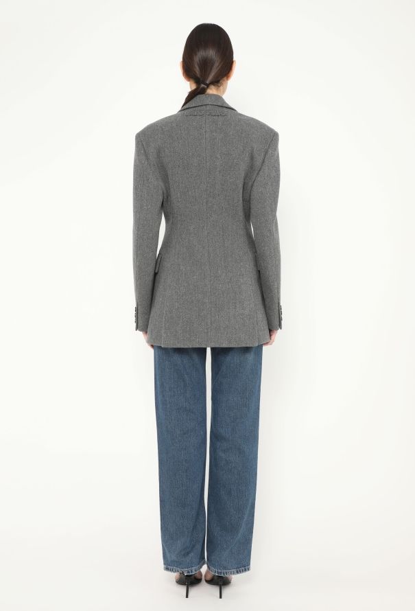 Miu Miu F/W 2024 Cinched Twill Emblem Blazer - 4