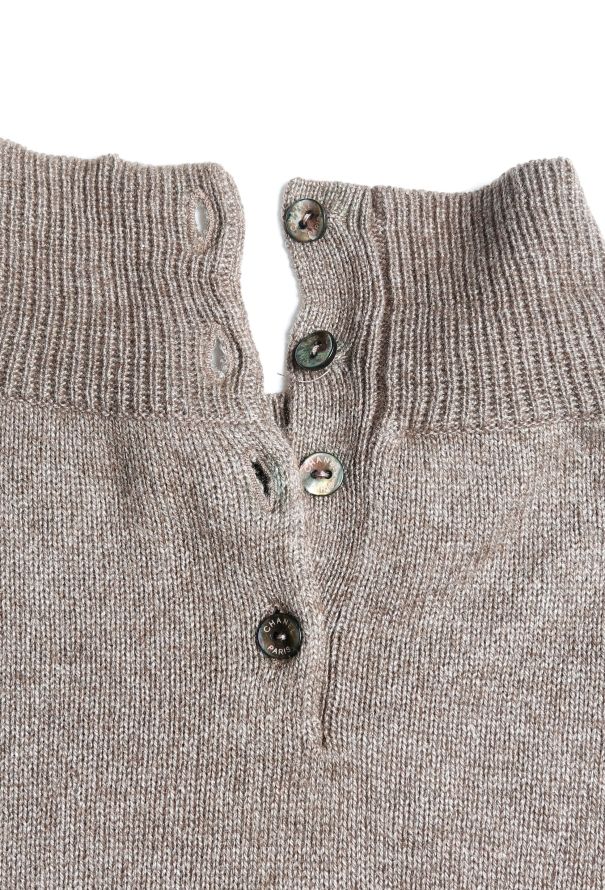 Chanel F/W 1998 Cashmere Pearl Trim Top - 6