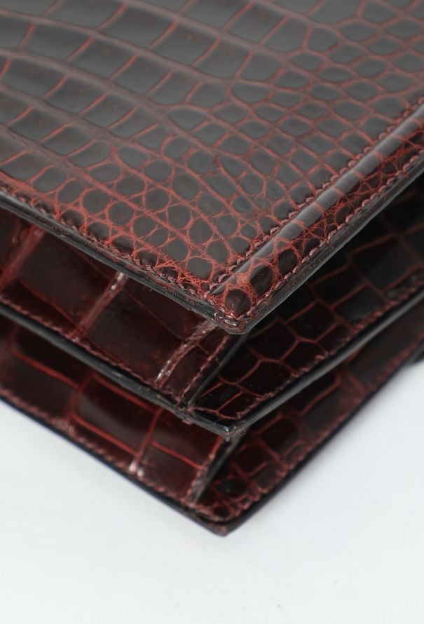 Hermès Vintage Brown Porosus Morabito  Bag - 9