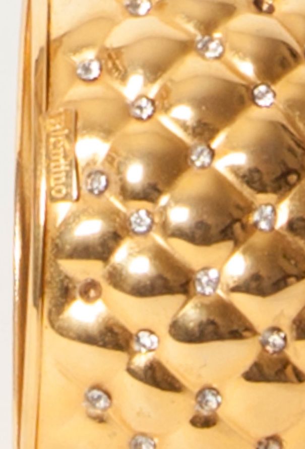 Valentino Vintage Quilted Strass Bracelet - 4