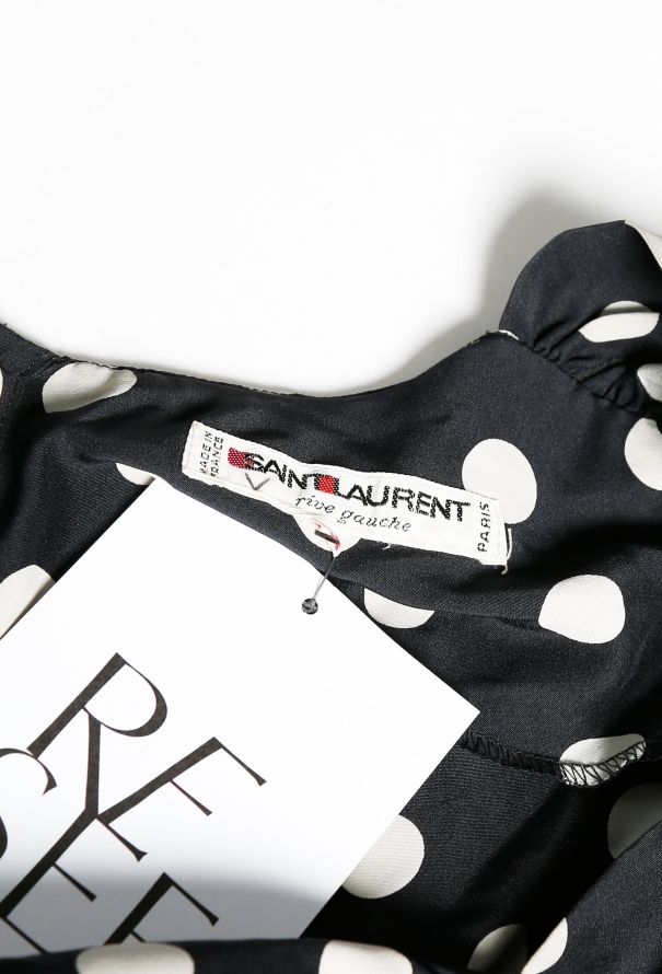Saint Laurent 70s Polka Dot Belted Silk Dress - 5