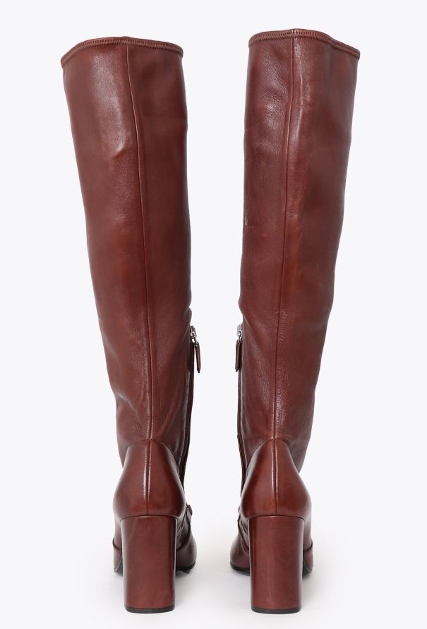 Prada Nappa Leather Chainlink Boots - 4