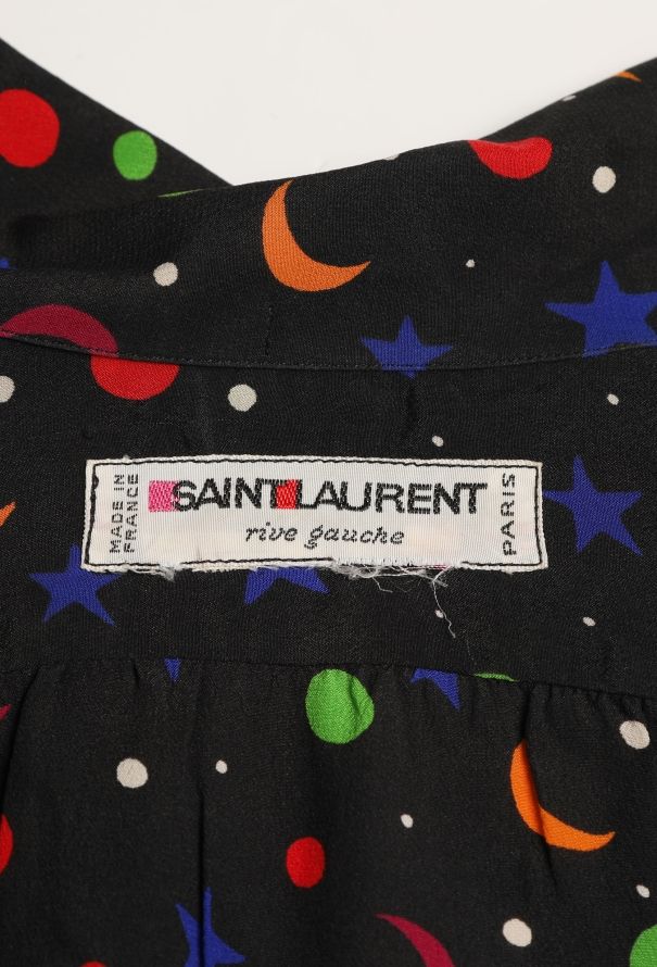 Saint Laurent S/S 1979 Cosmic Print Silk Blouse - 7