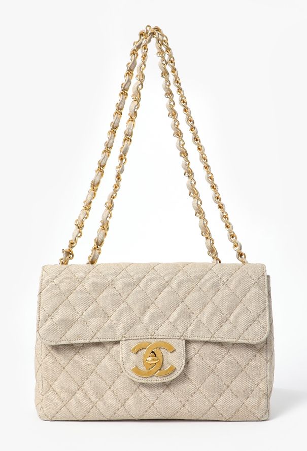 Chanel '90s Canvas Jumbo Classic Timeless Bag - 1