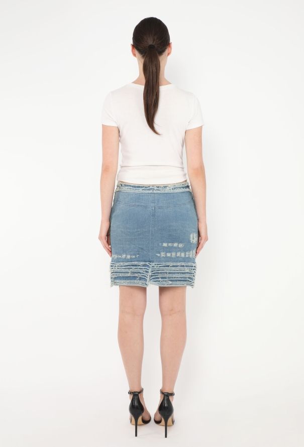 Chanel F/W 2008 Distressed Denim Skirt - 5