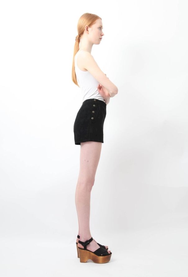 Black Suede Shorts - 3