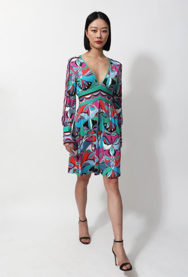 Emilio Pucci Graphic Printed Flared Dress - 2