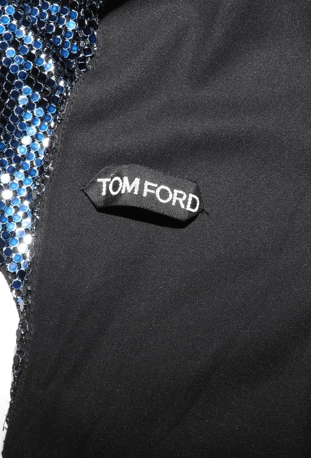 Tom Ford One-Shoulder Mesh Chainmail Gown - 6
