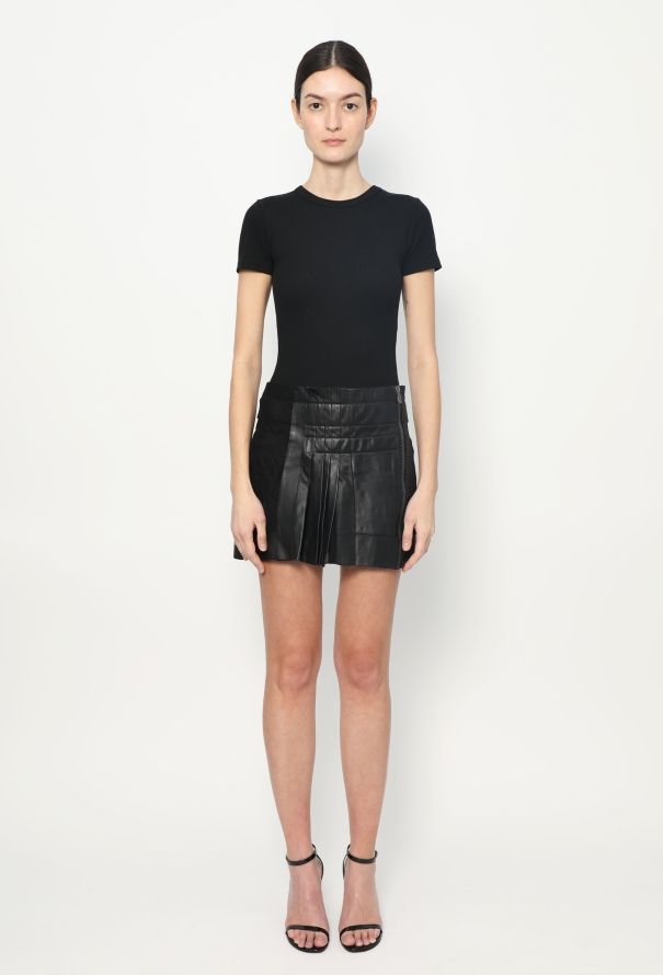 Balenciaga Campaign S/S 2010 Pleated Leather Skirt - 4