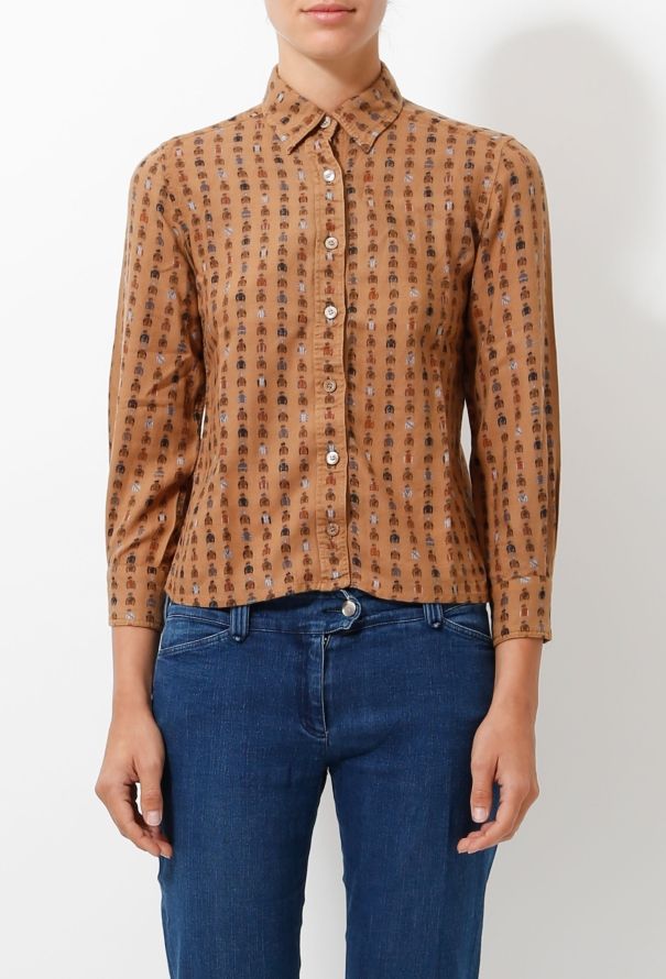 Céline 70s Horse Jockey Print Shirt - 1