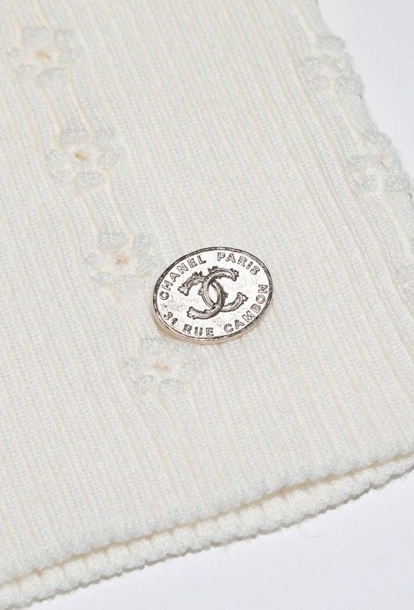 Chanel 2021 Pointelle Ribbed 'CC' Top - 7