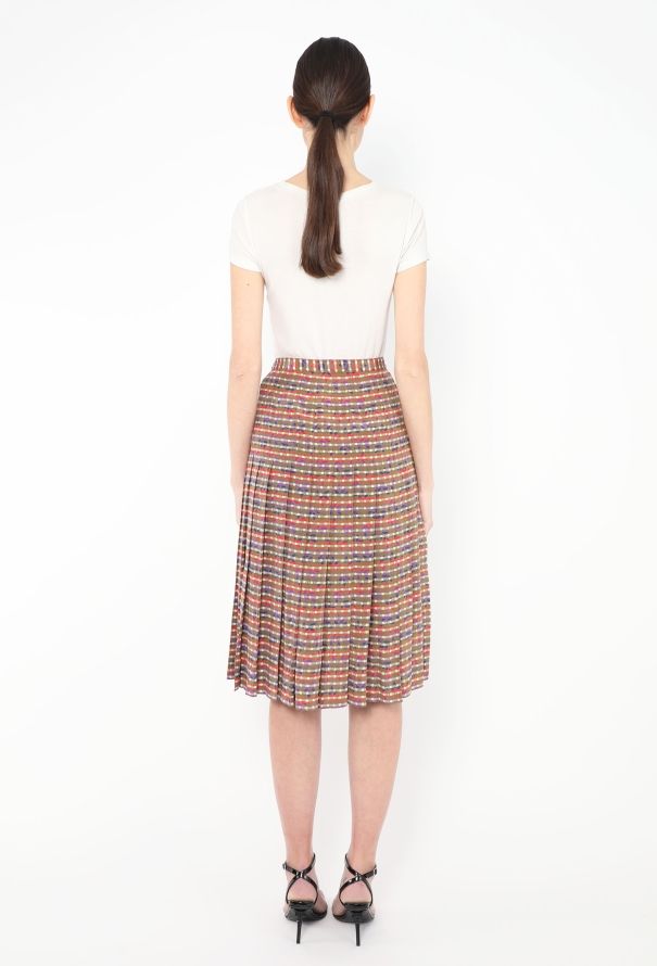 Céline '70s Abstract Pleated Silk Skirt - 4