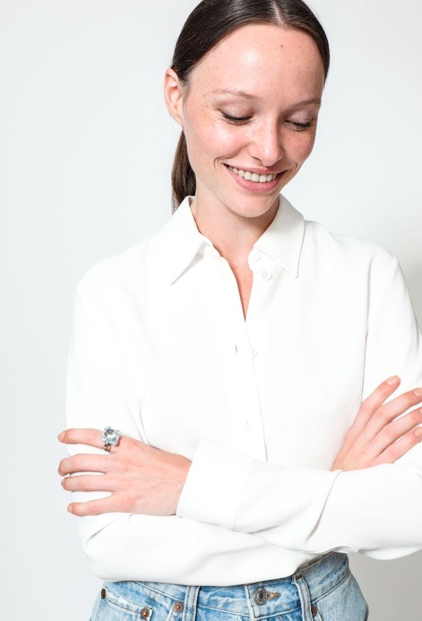 Vintage Fine Jewelry Mathon 18K Gold Aquamarine & Diamond Cocktail Ring - 4