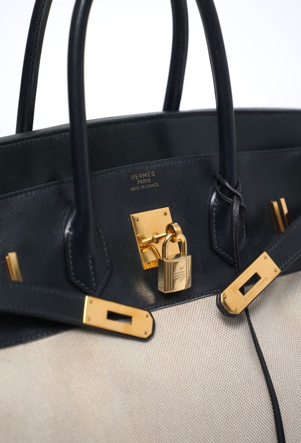 Hermès Exceptional '90s Caban Box & Toile H Birkin 35 - 13