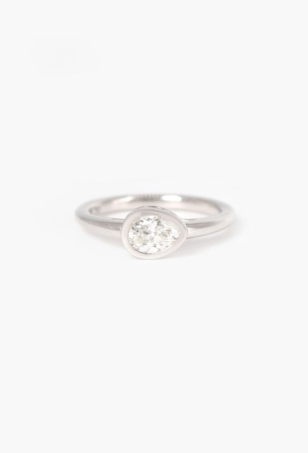 Mellerio 18k White Gold & Diamond Mot D'Amour Ring - 1
