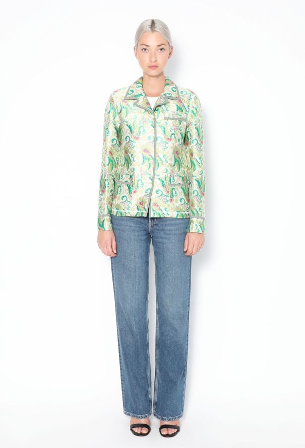 Prada S/S 2003 Floral Brocade Jacket - 3
