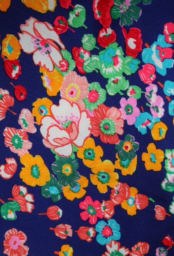 '70s Screen-Printed Floral Dress - 6