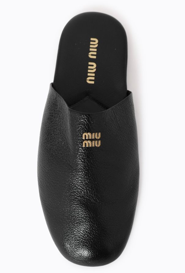 Miu Miu F/W 2024 Leather Logo Slides - 5