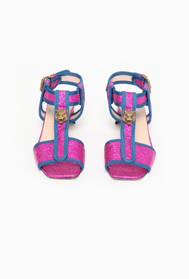 Gucci Metallic Panther Sandals - 1