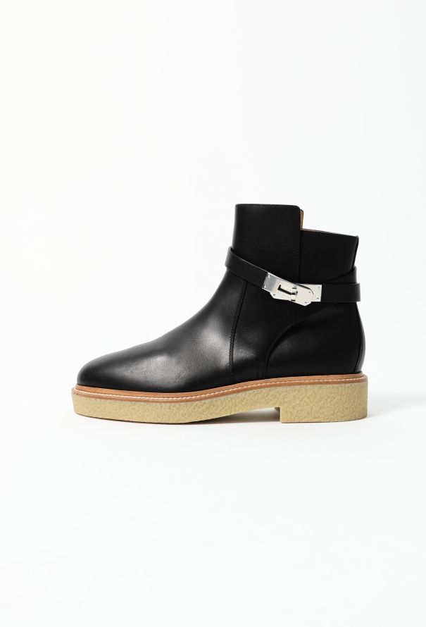 Hermès Leather Kelly Buckle Boots - 4
