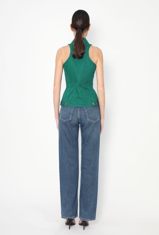 Jean Paul Gaultier S/S 1990 Denim Halter Top - 5