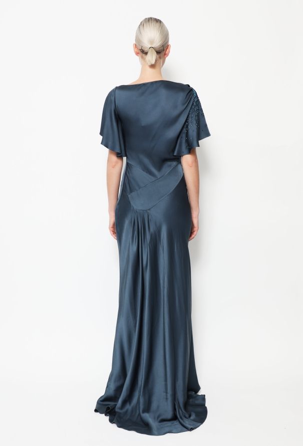 John Galliano Early 2000s Beaded Charmeuse Gown - 3