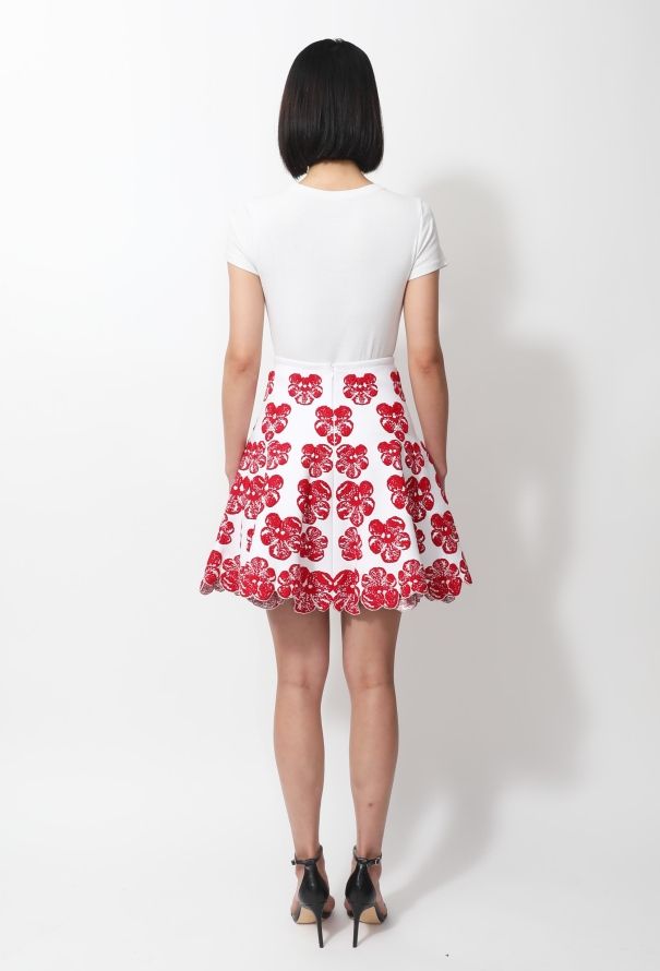 Alaïa S/S 2017 Floral Textured Skirt - 4