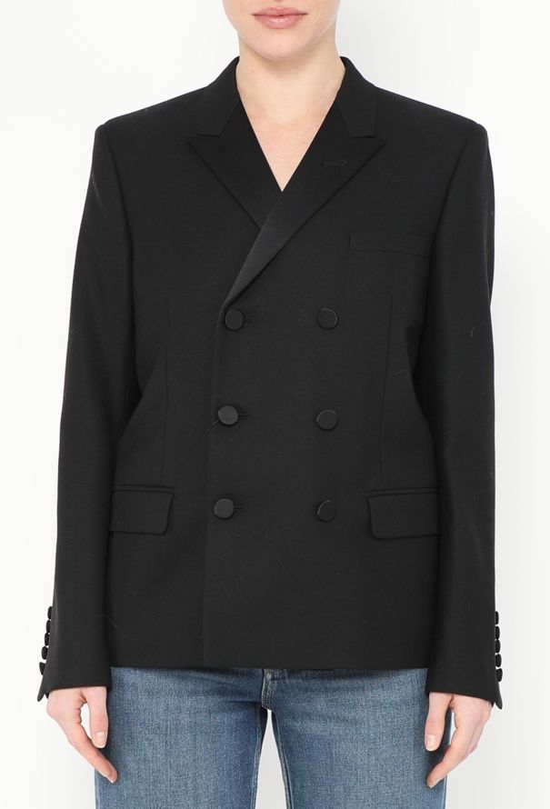 Saint Laurent Double-Breasted Smoking Blazer - 1