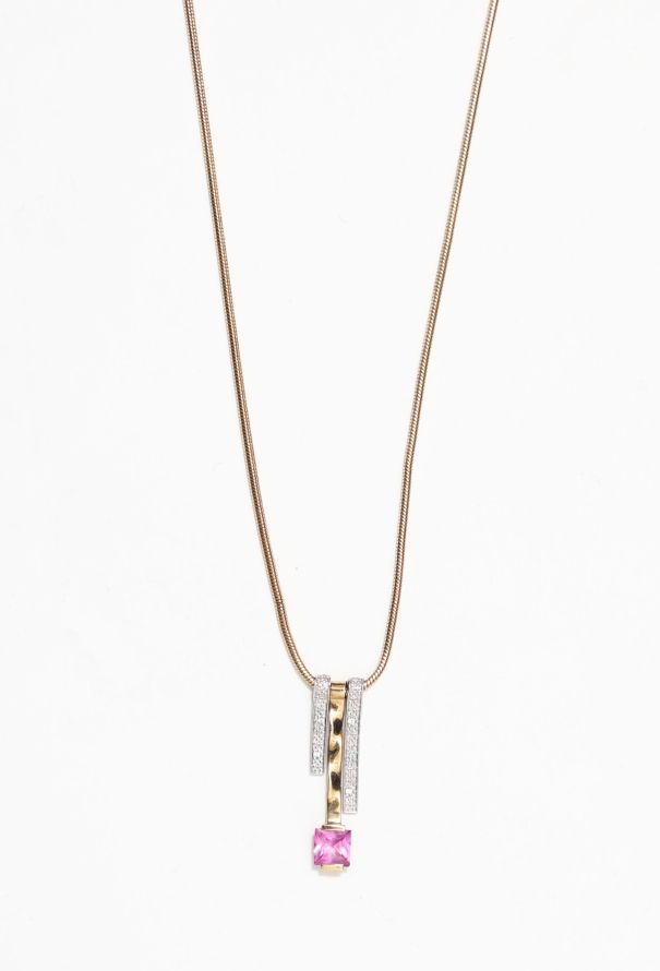 Balenciaga Metallic Strass Necklace & Ring Set - 2