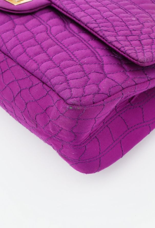 Chanel F/W 2007 Crocodile Quilted 2.55 Medium Flap Bag - 9