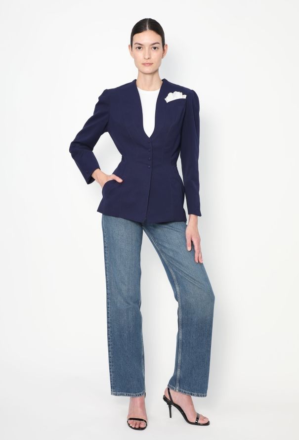 Thierry Mugler '90s Cinched Lace Trim Ensemble - 6