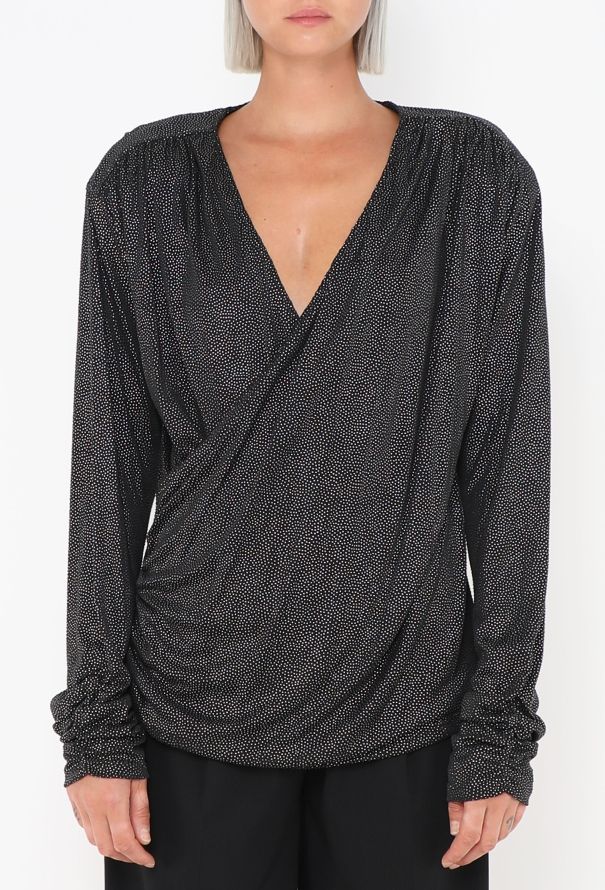 Saint Laurent Vintage Studded Draped Blouse - 1