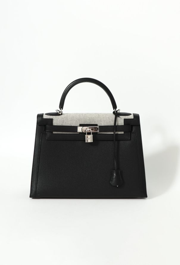 Hermès Limited Edition Swift & Toile Kelly Sellier 32 - 1