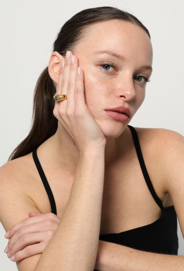 Vintage Fine Jewelry 18k Yellow Gold Gadroon Ring - 6