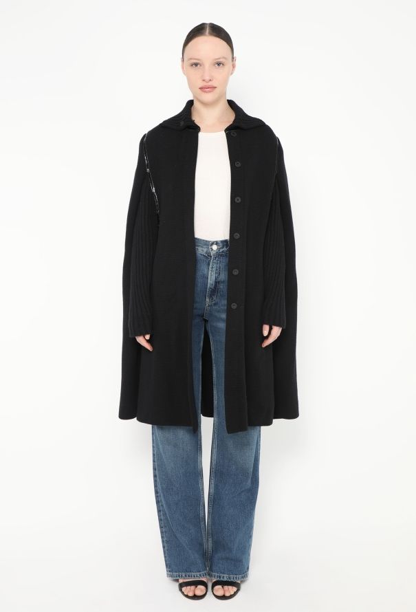 Alexander McQueen Ribbed Knit Cape - 1
