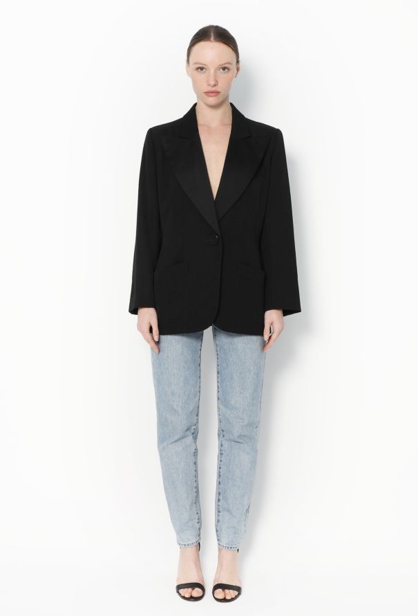 Saint Laurent Vintage Notched Smoking Blazer - 3
