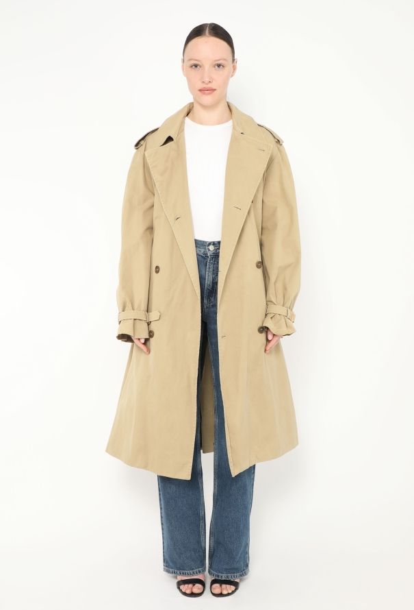 Saint Laurent Vintage Belted Gabardine Trench - 5