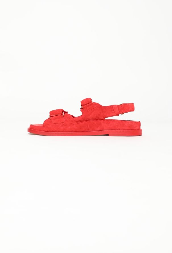 Chanel 2022 Suede 'CC' Dad Sandals - 4